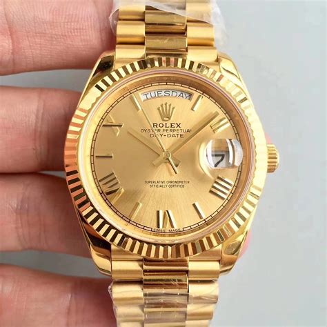 rolex replica day date swiss mens gold watch|swiss grade 1 rolex reproductions.